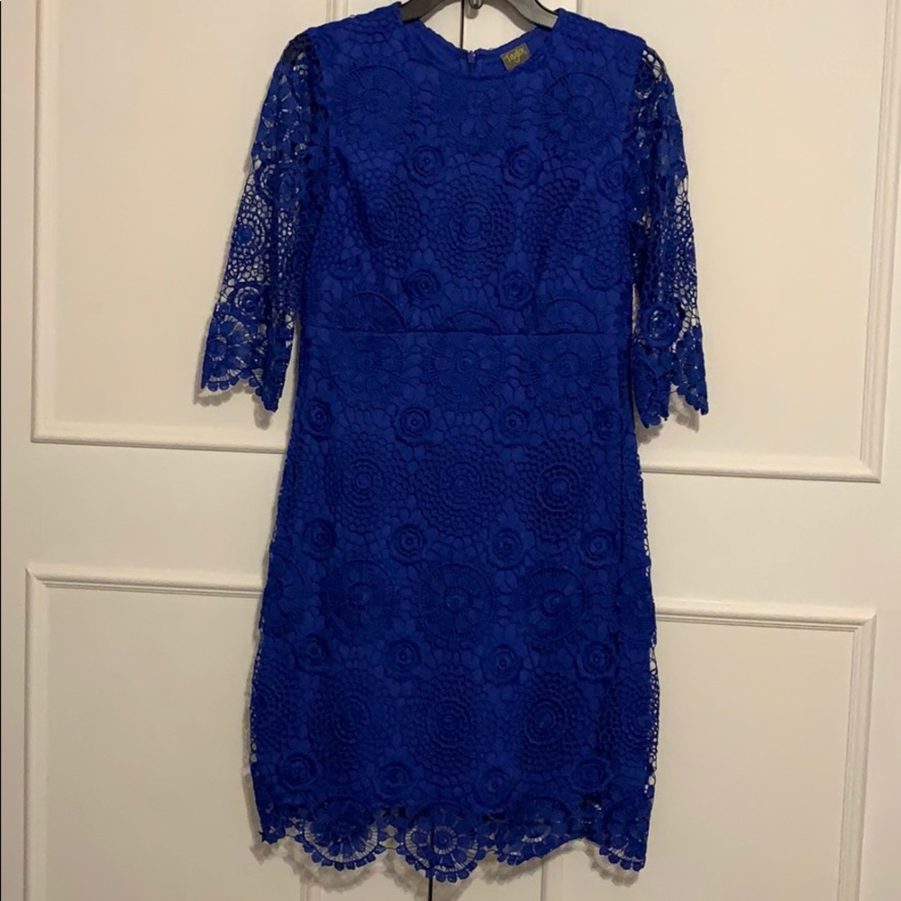 Taylor brand size 6 blue lace eyelet dress